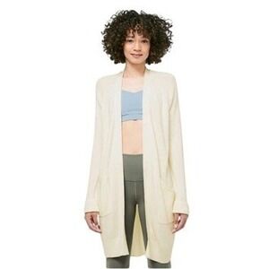 Lululemon Still at Ease Wrap Angel Wing White Cashmere Blend Cardigan Size 10